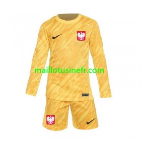 Maillot de Foot Pologne Gardien Domicile UEFA EURO 2024 Manches Longues - Enfant
